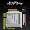 Caixa de PC CORSAIR FRAME 4000D RS Midi Tower Branco — ATX, vidro temperado, 3 ventoinhas frontais de 120mm, suporta radiadores de 360/240/140mm