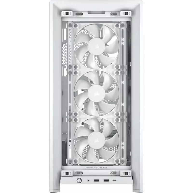 Caixa de PC CORSAIR FRAME 4000D RS Midi Tower Branco — ATX, vidro temperado, 3 ventoinhas frontais de 120mm, suporta radiadores de 360/240/140mm