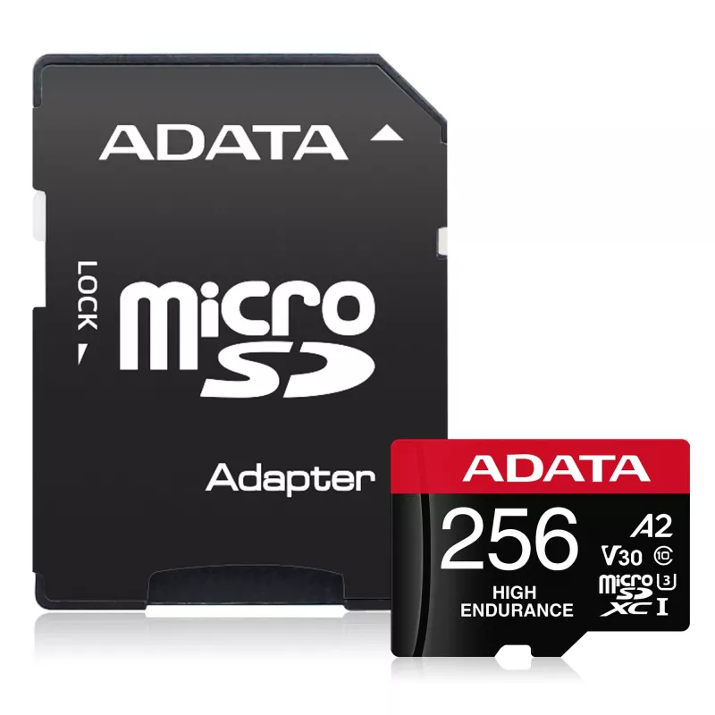 Cartão de memória MicroSDXC ADATA 256 GB AUSDX256GUI3V30SHA2-RA1 UHS-I Classe 10 V30 (leitura 100 MB/s, escrita 80 MB/s) com adaptador SD