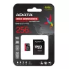 Cartão de memória MicroSDXC ADATA 256 GB AUSDX256GUI3V30SHA2-RA1 UHS-I Classe 10 V30 (leitura 100 MB/s, escrita 80 MB/s) com adaptador SD