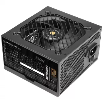 Fonte de alimentação Mars Gaming MPB850SI 850 W 24 pinos ATX ATX preto
