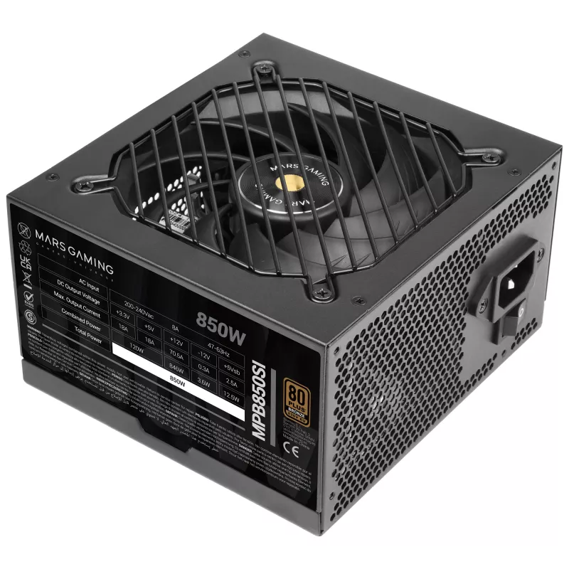 Fonte de alimentação Mars Gaming MPB850SI 850 W 24 pinos ATX ATX preto