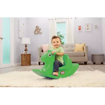 Veículo deslizante Little Tikes Ricking Horse 174209E3 verde-lima – cavalo de balanço para criança para brincar no interior
