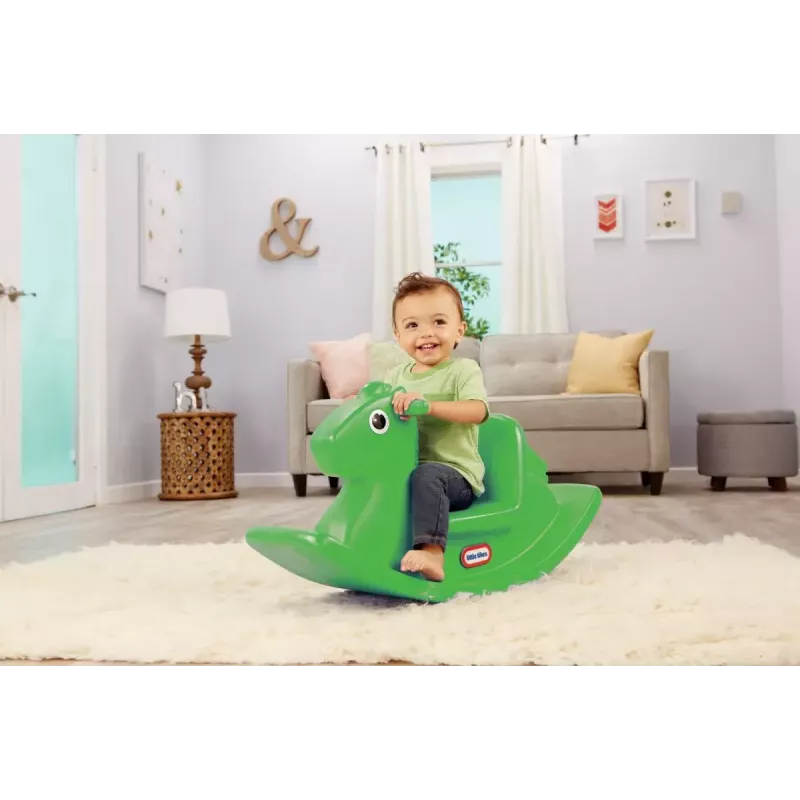 Veículo deslizante Little Tikes Ricking Horse 174209E3 verde-lima – cavalo de balanço para criança para brincar no interior