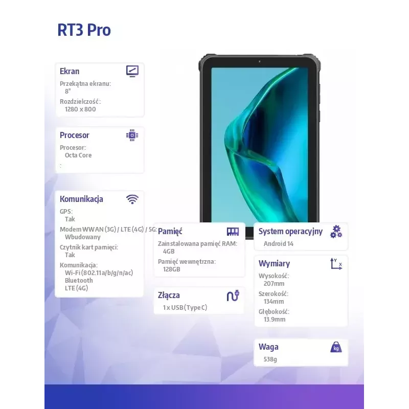 Tablet OukiTel RT3 Pro 4G 10,1 polegadas Octa-Core 4 GB RAM 128 GB Android