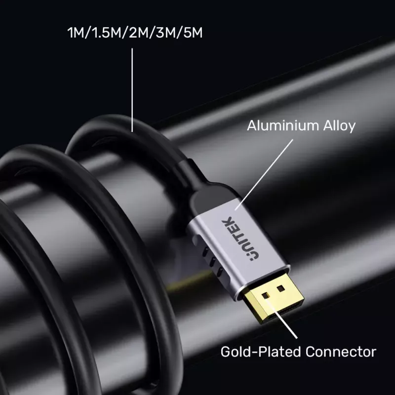 Unitek C1628GY01-2M cabo DisplayPort 1.4, 2 m, 8K@60Hz