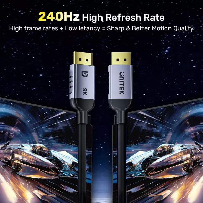 Unitek C1628GY01-2M cabo DisplayPort 1.4, 2 m, 8K@60Hz