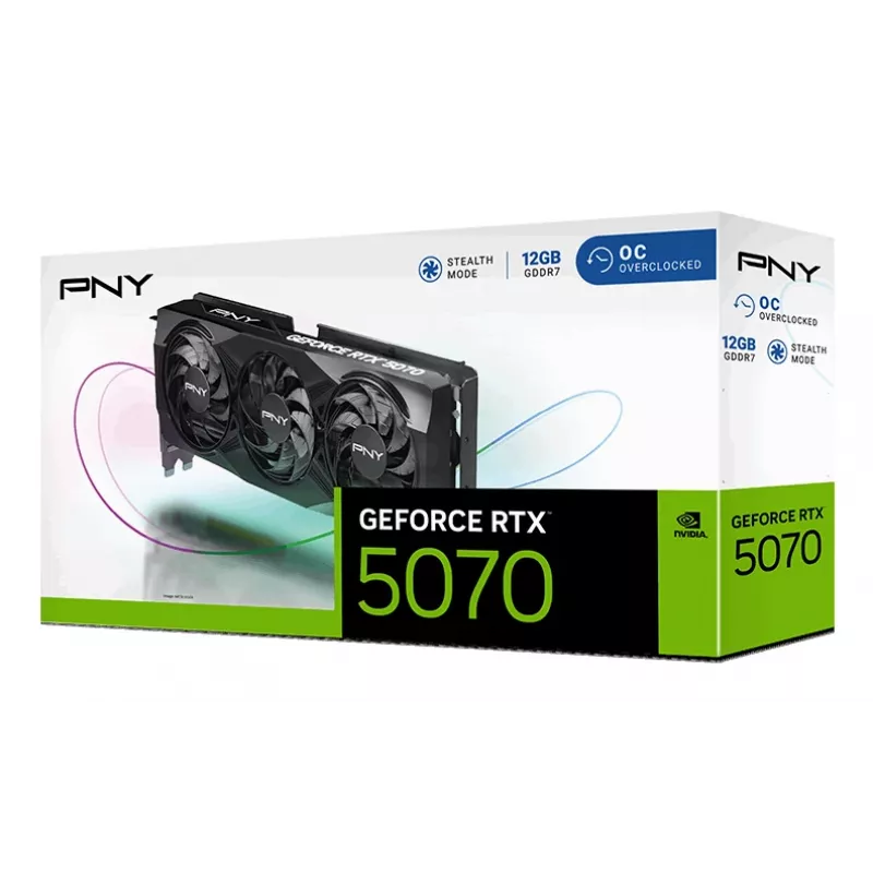 Placa gráfica PNY GeForce RTX 5070 12GB Triple Fan, 12 GB GDDR7