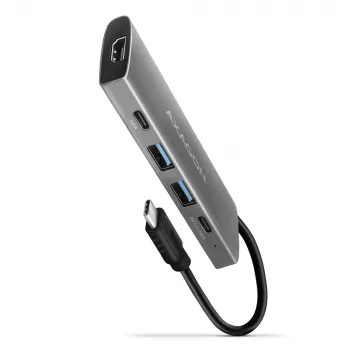 Hub USB Axagon HMC-5G21 10Gbps, 2x USB-A, 2x USB-C, HDMI 4k/30Hz, PD 60W, cabo USB-C