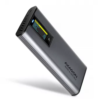 Axagon EEM2-SD2 USB-C 10Gbps - caixa DISPLAY para M.2 NVMe e SATA SSD