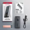 Axagon EEM2-SD2 USB-C 10Gbps - caixa DISPLAY para M.2 NVMe e SATA SSD