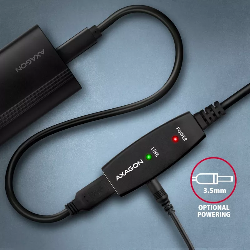 Cabo de extensão USB Axagon ADR-207 7,5 m USB 2.0 preto