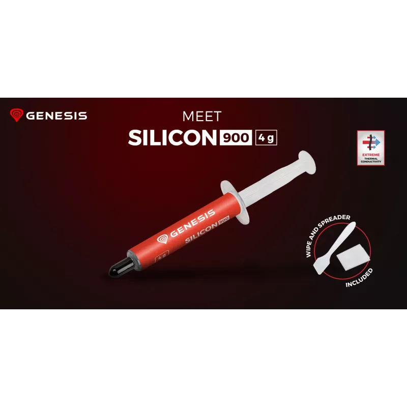GENESIS Silicon 900 NTG-2329 pasta térmica, 4 g, 12,8 W/m·K