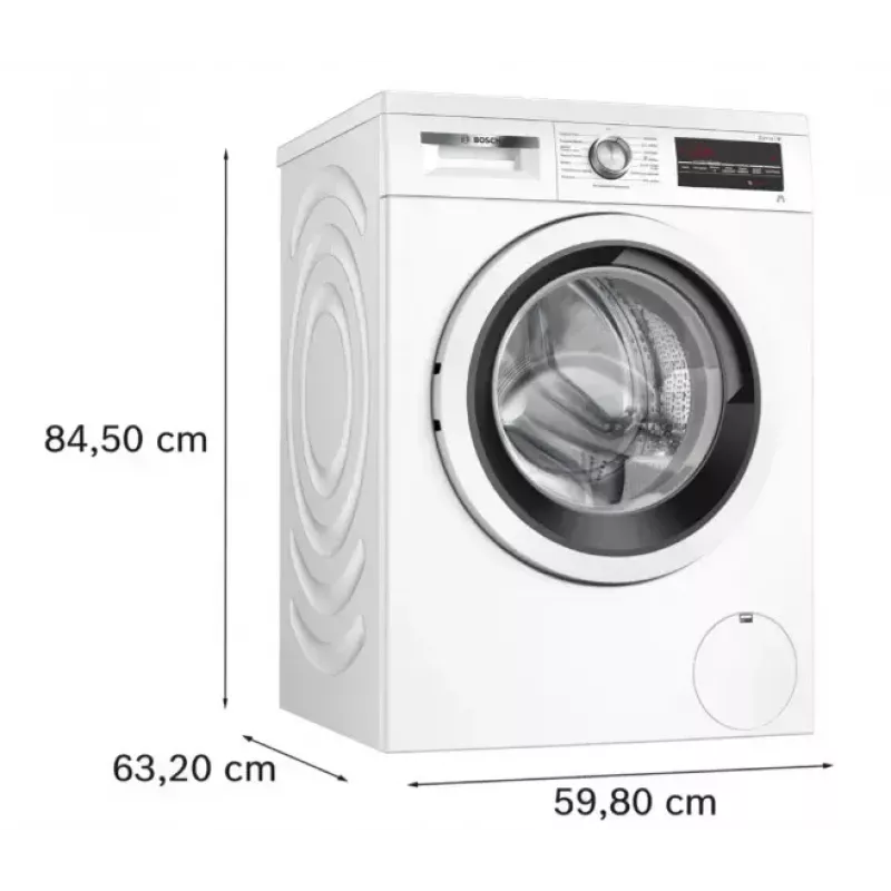 Máquina de lavar roupa Bosch WUU28T10PL, carga frontal, capacidade 8–9 kg, 1400 rpm, classe de eficiência energética A
