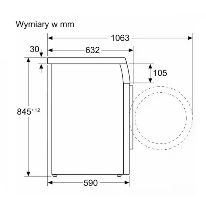 Máquina de lavar roupa Bosch WUU28T10PL, carga frontal, capacidade 8–9 kg, 1400 rpm, classe de eficiência energética A