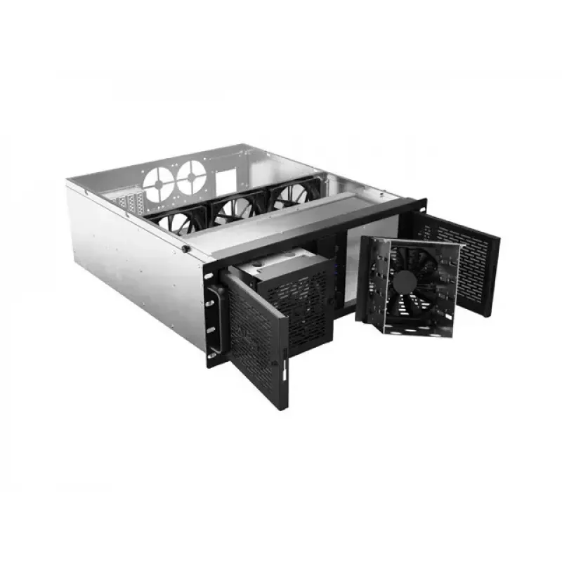 Caixa rack Lanberg SC01-5204-12B 4U preta 5 ventoinhas