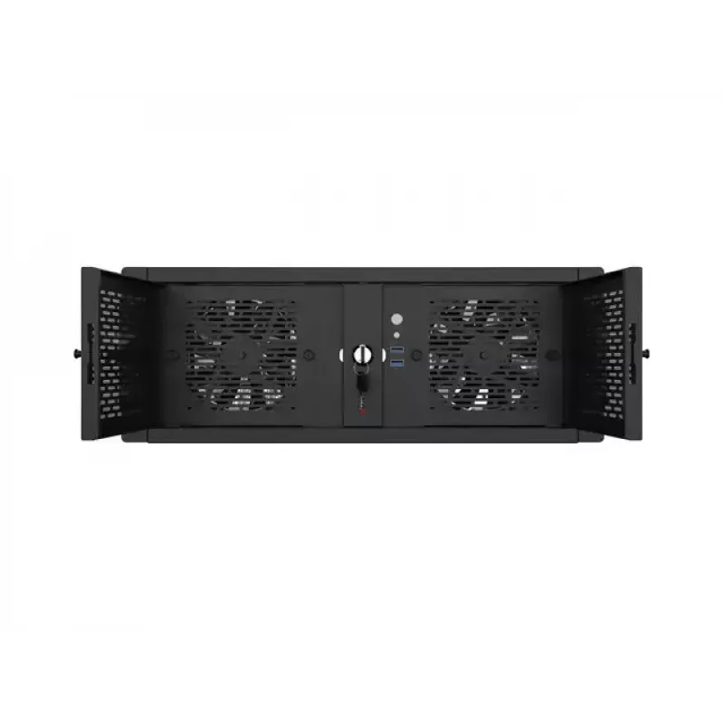 Caixa rack Lanberg SC01-5204-12B 4U preta 5 ventoinhas