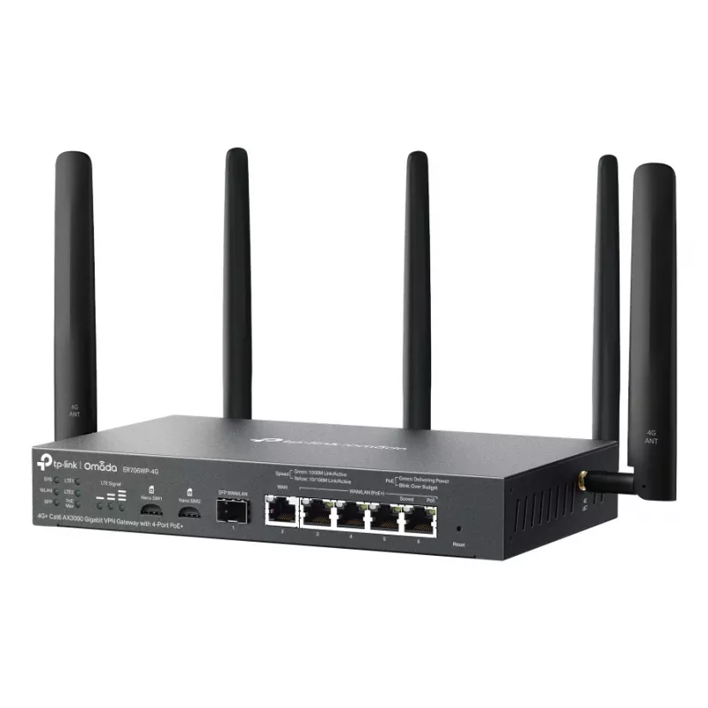 Router wireless TP-Link ER706WP-4G Gigabit Ethernet Dual-Band (2,4 GHz / 5 GHz) preto
