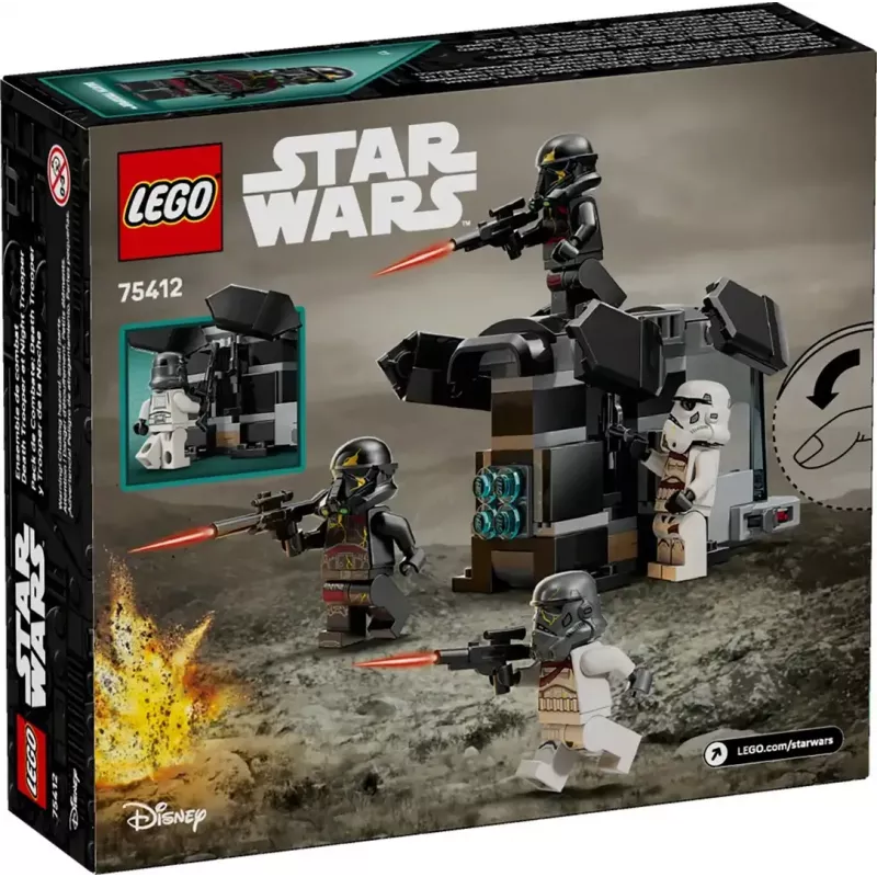 Brinquedo de construção LEGO Star Wars Set 75412 Death Trooper Night Trooper, 119 peças, 4 minifiguras, modelo 60×90×70 mm