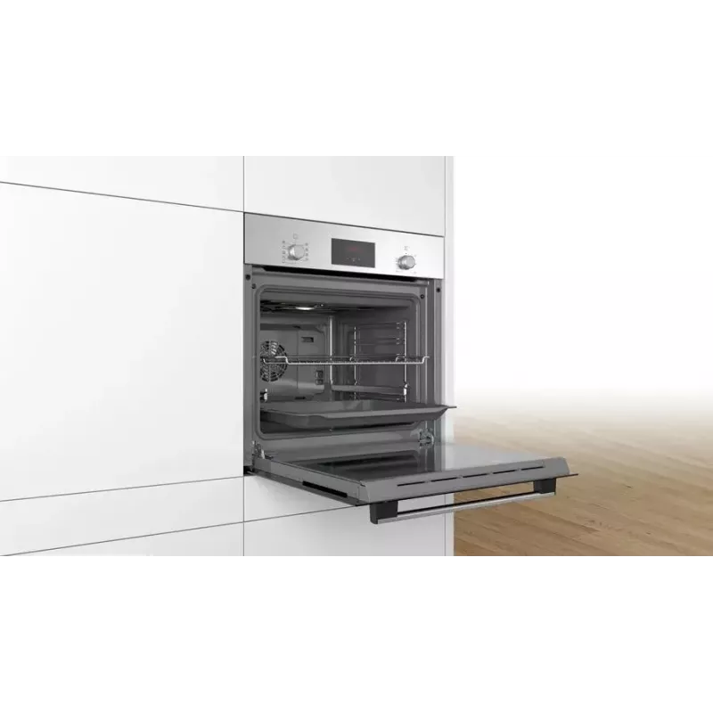 Bosch Serie 2 HBF114ES0 forno elétrico de encastrar, 66 l, 3300 W, ar quente, grelhador, limpeza por hidrólise, classe energética A, aço inoxidável