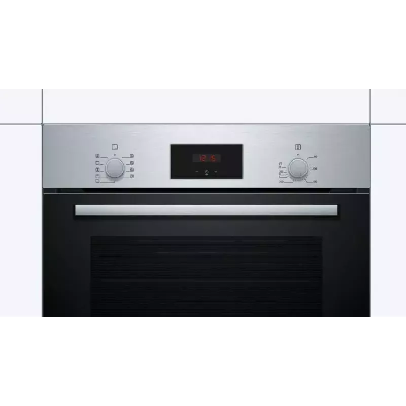 Bosch Serie 2 HBF114ES0 forno elétrico de encastrar, 66 l, 3300 W, ar quente, grelhador, limpeza por hidrólise, classe energética A, aço inoxidável