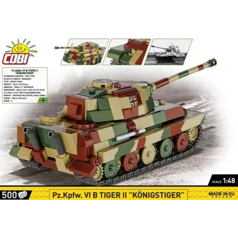 COBI 2732 Historical Collection conjunto de construção Pz.Kpfw. VI B Tiger II Königstiger, 500 peças, 1:48