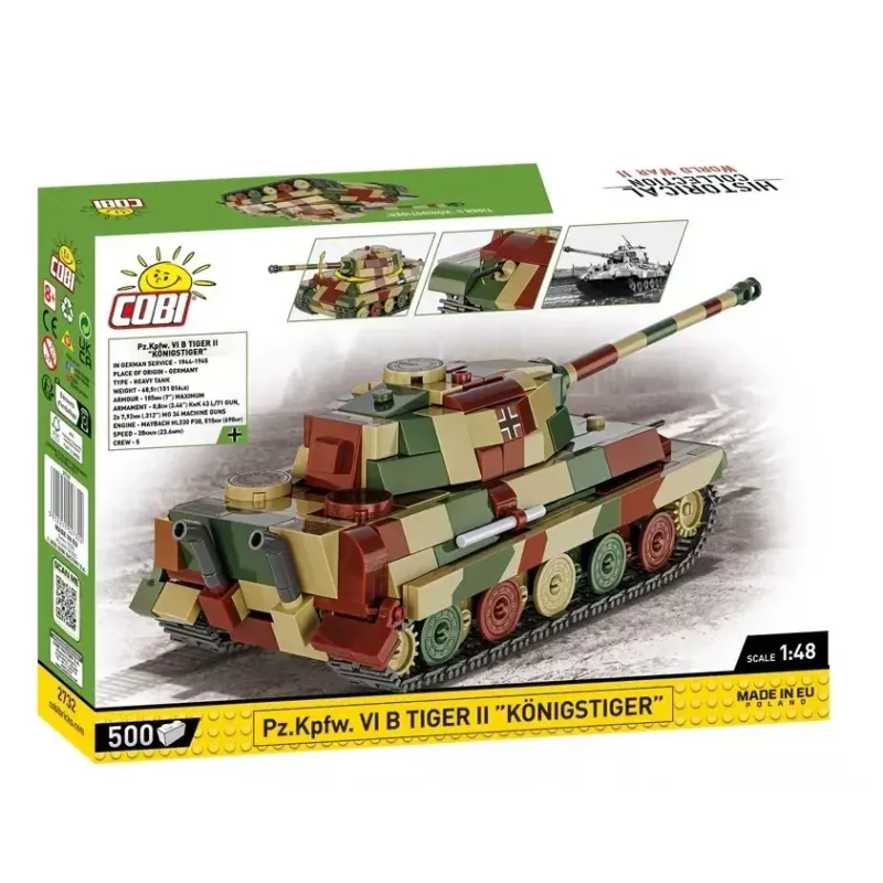 COBI 2732 Historical Collection conjunto de construção Pz.Kpfw. VI B Tiger II Königstiger, 500 peças, 1:48