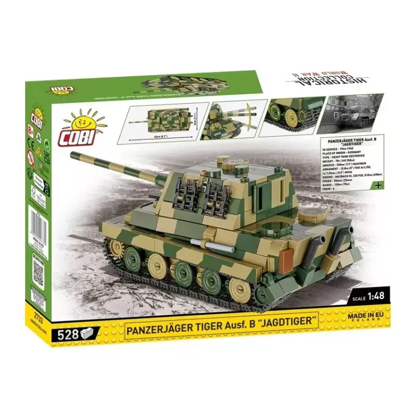 COBI 2733 Historical Collection conjunto de construção Panzerjäger Tiger Ausf. B Jagdtiger, 528 peças, 1:48