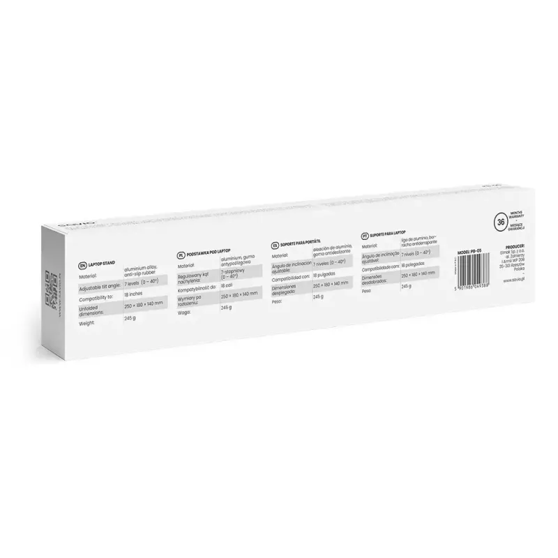 Suporte para portátil SAVIO PB-05 ajustável em altura portátil — SAVIO PB-05