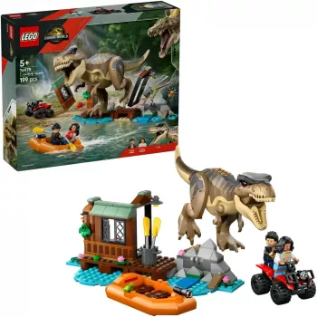 Conjunto de construção LEGO Dinossauros T. rex River Escape 76975 — 199 peças, 2 minifiguras, idade 5+