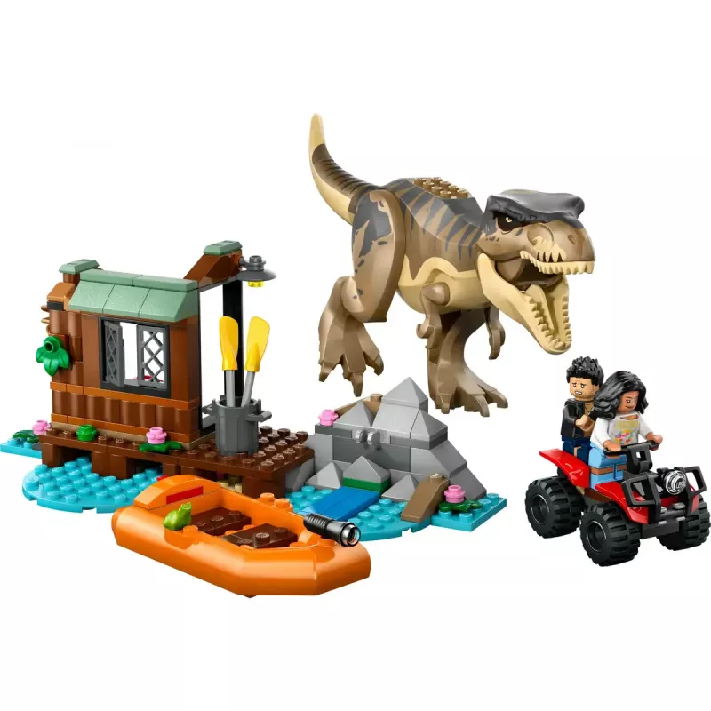 Conjunto de construção LEGO Dinossauros T. rex River Escape 76975 — 199 peças, 2 minifiguras, idade 5+