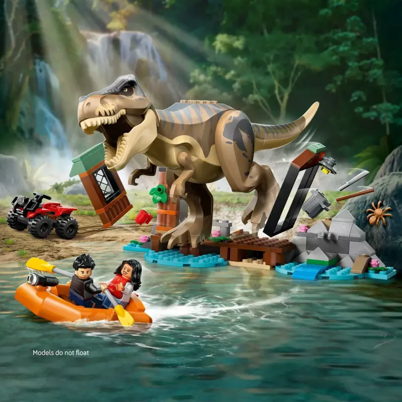 Conjunto de construção LEGO Dinossauros T. rex River Escape 76975 — 199 peças, 2 minifiguras, idade 5+