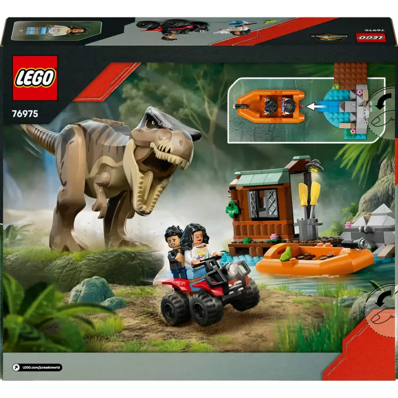 Conjunto de construção LEGO Dinossauros T. rex River Escape 76975 — 199 peças, 2 minifiguras, idade 5+