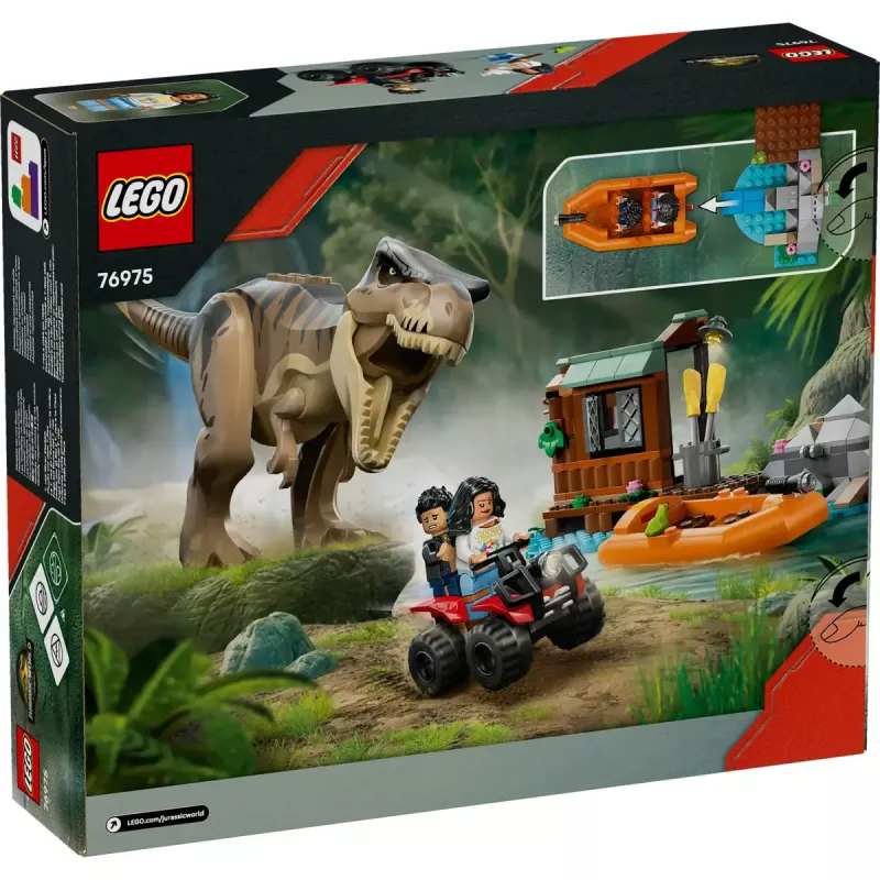 Conjunto de construção LEGO Dinossauros T. rex River Escape 76975 — 199 peças, 2 minifiguras, idade 5+