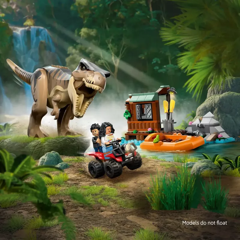 Conjunto de construção LEGO Dinossauros T. rex River Escape 76975 — 199 peças, 2 minifiguras, idade 5+