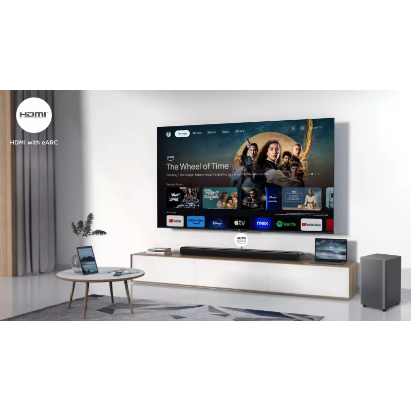 TCL S S55H Classe Barra de som 2.1 canais com Dolby Atmos, subwoofer sem fios e streaming de música por Bluetooth