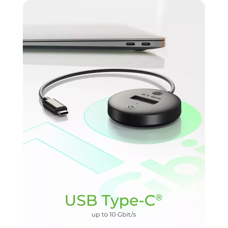 ICY BOX IB-1610MCD-C31 USB 3.2 Gen 2 (3.1 Gen 1) Type-C Preto