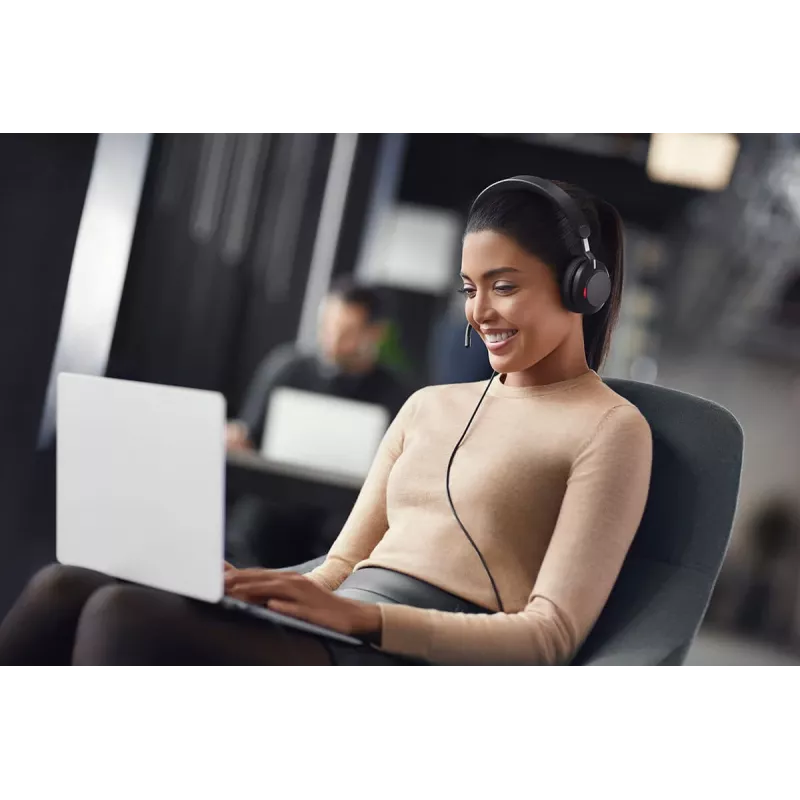 Headset Jabra Evolve2 40 SE com fios arco de cabeça chamadas/música USB Type-C / USB Type-A Preto