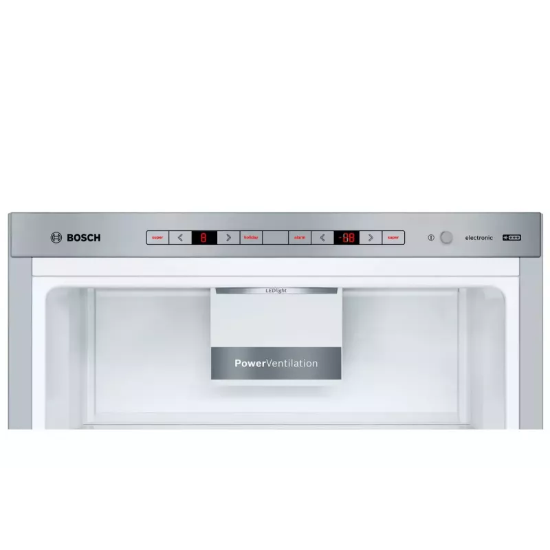 Combinado frigorífico-congelador Bosch Série 6 KGE49AICA, independente, aço inoxidável, 419 l (302 l frigorífico / 117 l congelador), altura A 2010 mm