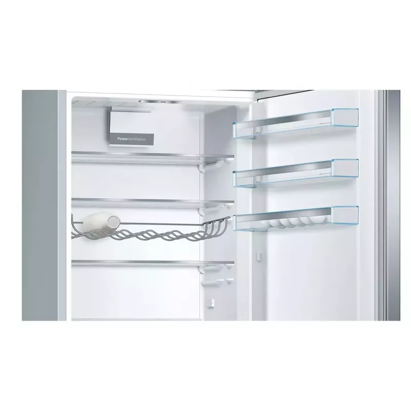 Combinado frigorífico-congelador Bosch Série 6 KGE49AICA, independente, aço inoxidável, 419 l (302 l frigorífico / 117 l congelador), altura A 2010 mm