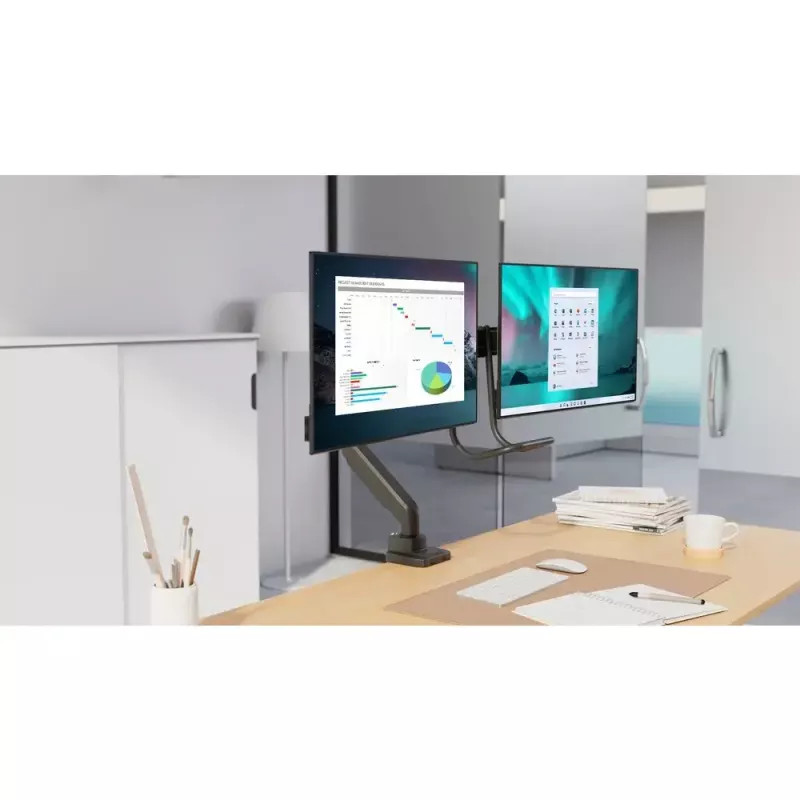 Braço para monitor duplo Kensington SmartFit K58272WW fixação por grampo/ilharós 18 kg