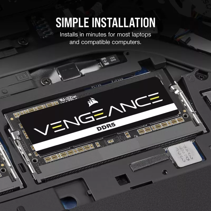 Memória CORSAIR 32GB Vengeance DDR5 SoDIMM (2x16GB) DDR5 5600MT/s (PC5-44800) CL48 1,1V