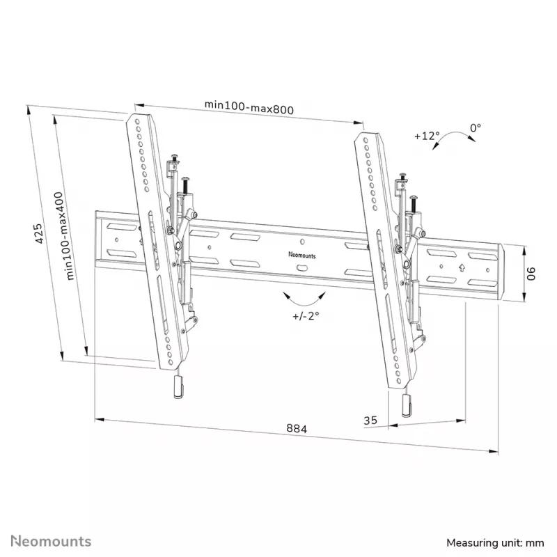 Suporte de parede para TV Neomounts WL35S-850BL18 43-86