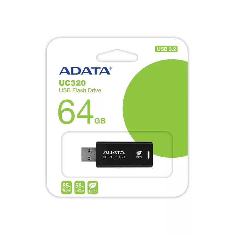 Pen USB ADATA UC320 64 GB USB Type-A 3.2 Gen 1 (3.1 Gen 1) Preto