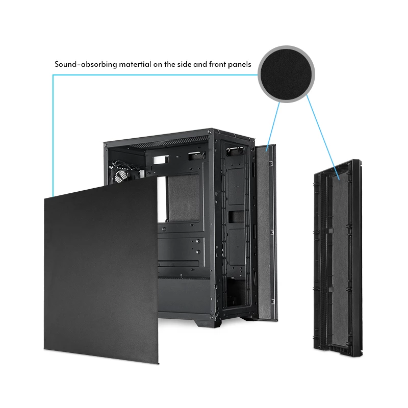 Caixa de computador Chieftec AS-02B-OP Midi Tower Preto