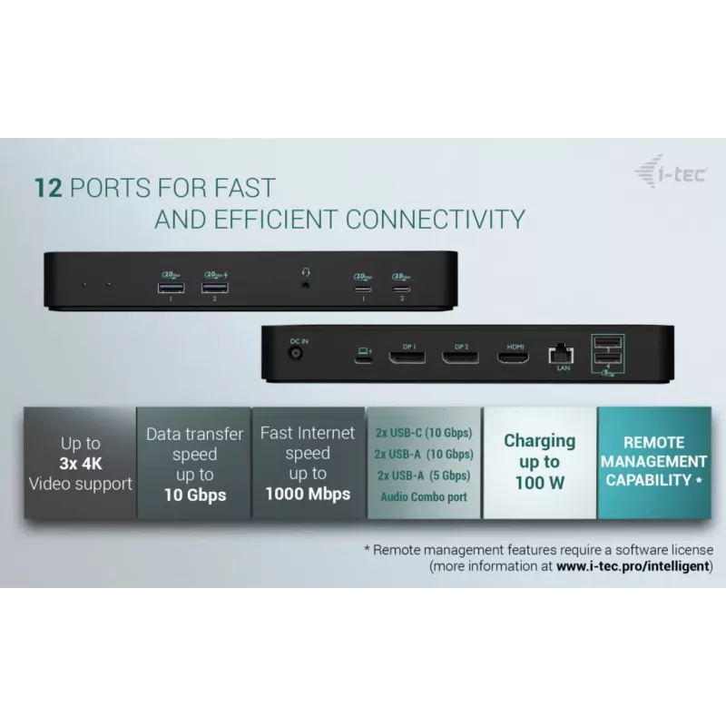 Docking station I-tec USB-C Intelligent Triple Display + Power Delivery 100W