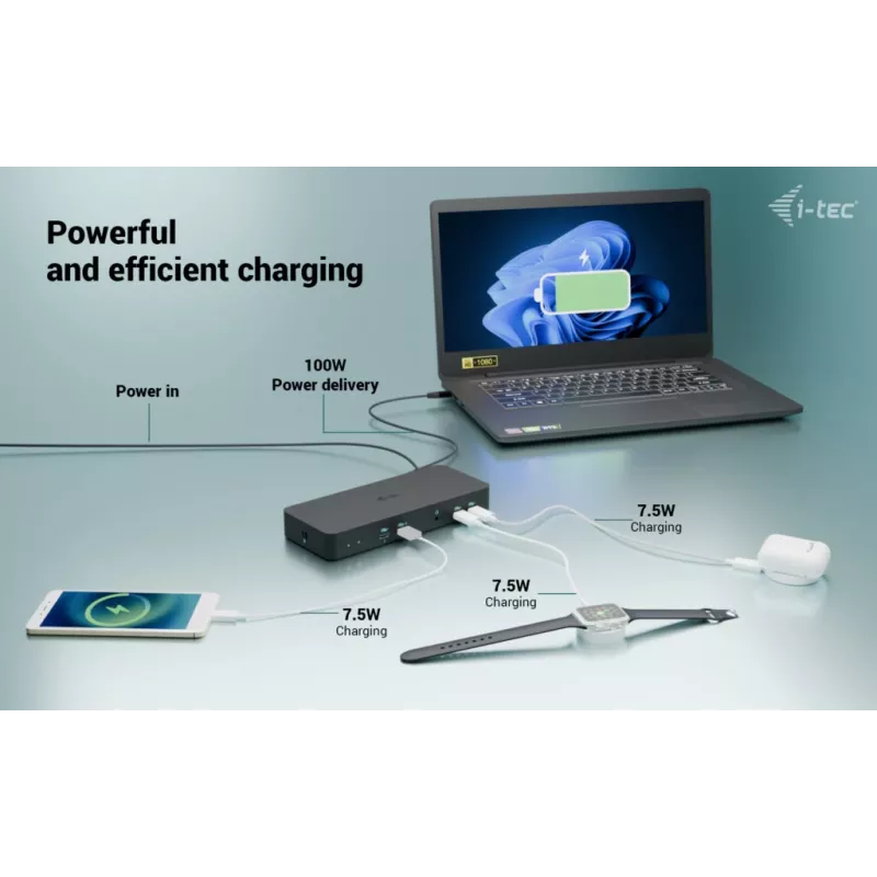 Docking station I-tec USB-C Intelligent Triple Display + Power Delivery 100W