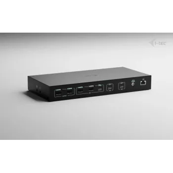 ITEC i-tec USB-C KVM Dock PRO para três hosts, vídeo duplo, 2x Power Delivery (máx. 92W), USB 3.2, 10 Gbit/s, Gigabit-Ethernet