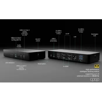 Docking station i-tec CAINTGDUAL4KDOCPD Dual Display Power Delivery 100W