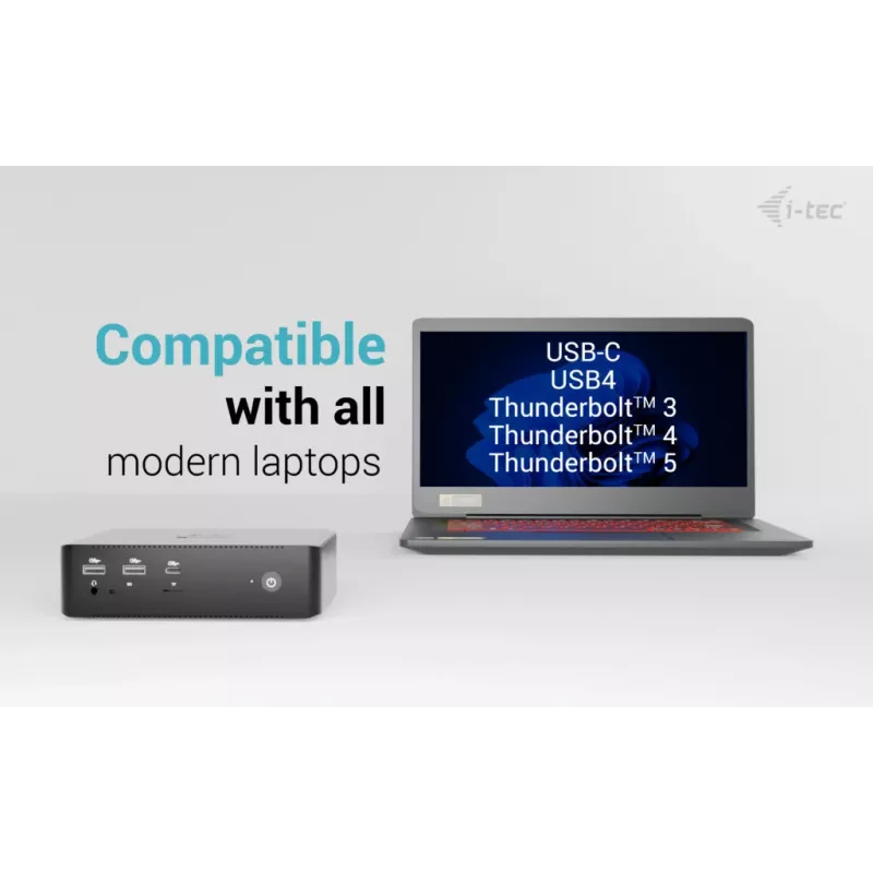 Docking station i-tec Thunderbolt5 Quattro Display, 5x USB, 2,5 GLAN + Power Delivery 140W